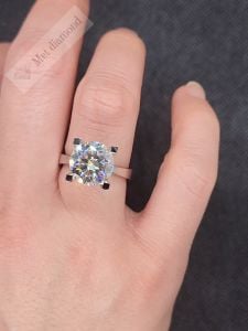 5 karat mozanit taşlı tektaş yüzük mzn620