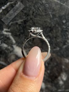 1,50 karat mozanit taşlı yüzük halo model-hly090