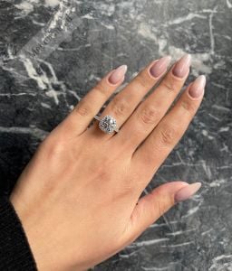 1,50 karat mozanit taşlı yüzük halo model-hly090