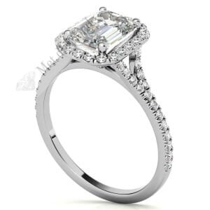 2,50 karat mozanit taşlı yüzük baget kesim -bgt14