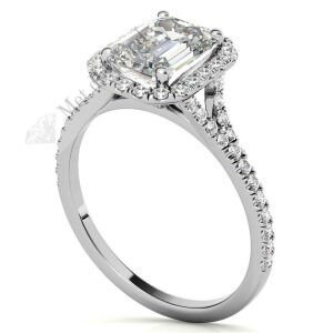 2,50 karat mozanit taşlı yüzük baget kesim -bgt14