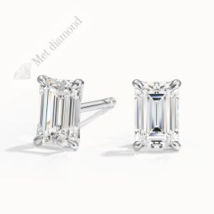 2 karat mozanit taşlı küpe baget-kup200a