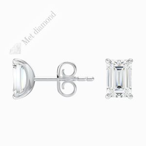2 karat mozanit taşlı küpe baget-kup200a