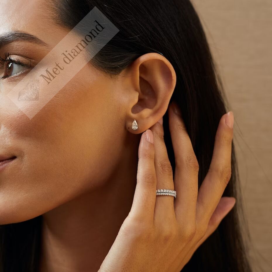 2 karat mozanit taşlı küpe damla - kup200b