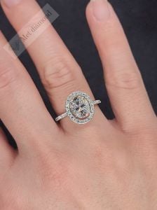 2.30 karat mozanit taşlı yüzük halo model hly46