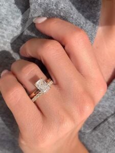 3 karat mozanit taşlı tektaş yüzük raindat kesim - bgt73