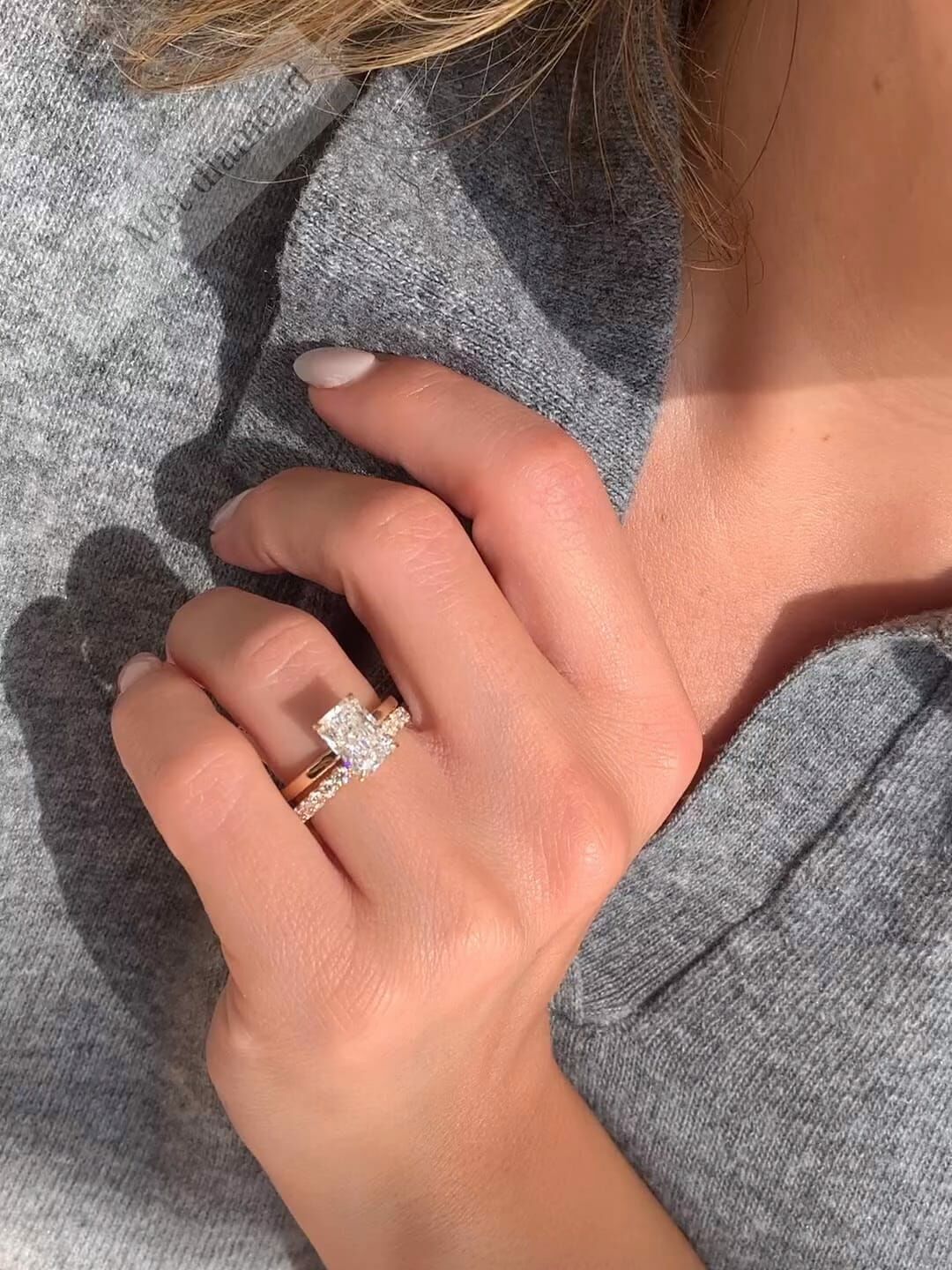 3 karat mozanit taşlı tektaş yüzük raindat kesim - bgt73