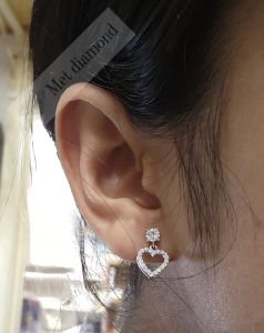 1 karat  kalpli mozanit pırlanta küpe-kupk100