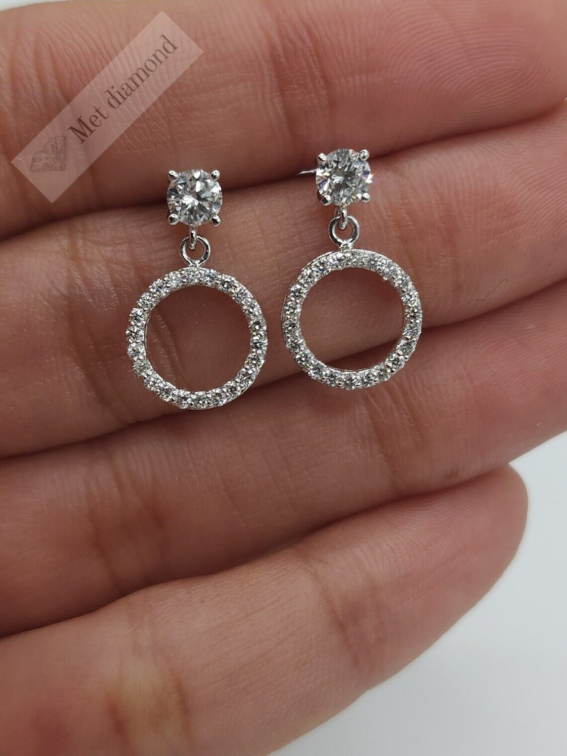 1 karat  mozanit taşlı küpe-kupk100a