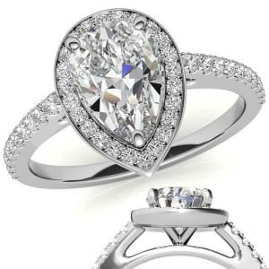 2,50 karat mozanit pırlanta yüzük damla katedral model