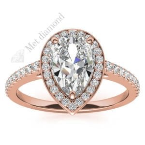 2,50 karat mozanit pırlanta yüzük damla katedral model