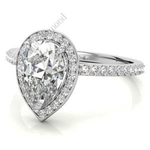 2,50 karat mozanit pırlanta yüzük damla katedral model