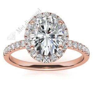 2,50 karat mozanit taşlı yüzük halo model