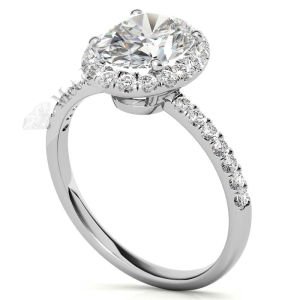 2,50 karat mozanit taşlı yüzük halo model