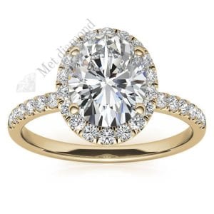 2,50 karat mozanit taşlı yüzük halo model