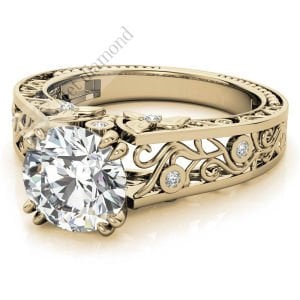 3 karat mozanit taşlı yüzük tasarım mzn122