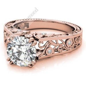 3 karat mozanit taşlı yüzük tasarım mzn122