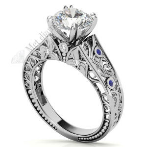 3 karat mozanit pırlanta yüzük tasarım mzn122