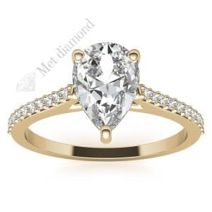 1,50 karat mozanit taşlı yüzük damla katedral model