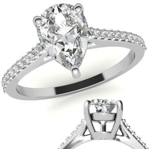 1,50 karat mozanit taşlı yüzük damla katedral model