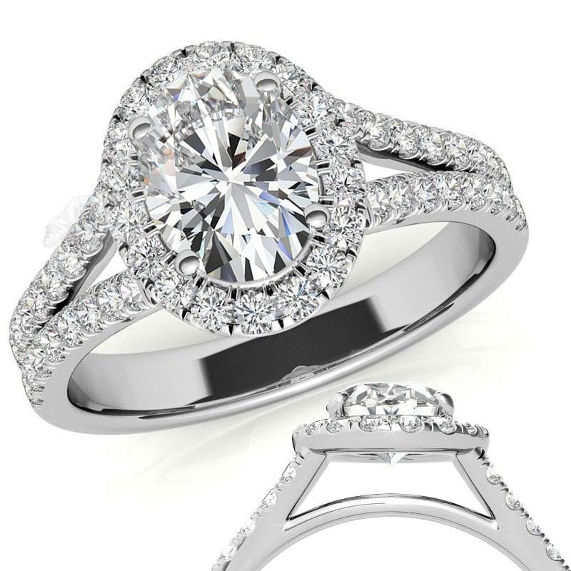 2,70 karat mozanit taşlı yüzük halo model -hly03