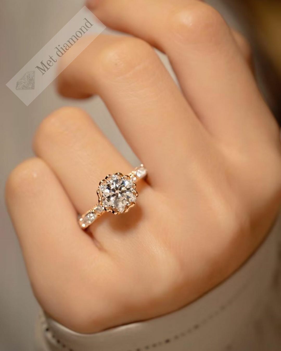 1,40 karat mozanit taşlı yüzük özel tasarım - tsr140