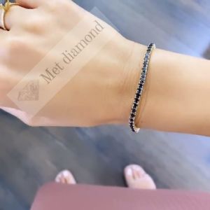 10 karat mozanit taşlı bileklik siyah -bil200