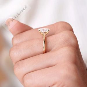 2 karat oval  mozanit taşlı yüzük - ov0767