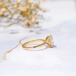 2 karat oval  mozanit taşlı yüzük - ov0767