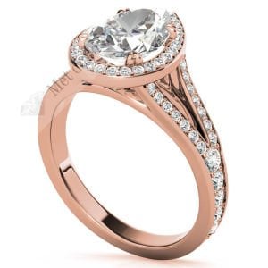 3,50 karat mozanit pırlanta yüzük damla katedral model