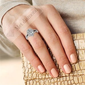 3,50 karat mozanit pırlanta yüzük damla katedral model