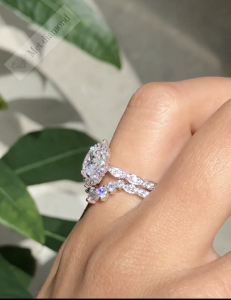 3 karat mozanit taşlı takım yüzük OV0876