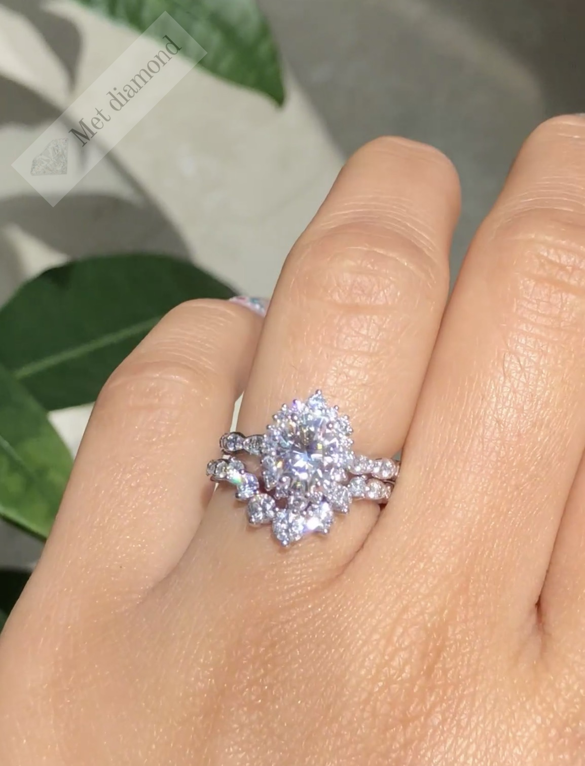 3 karat mozanit taşlı takım yüzük OV0876