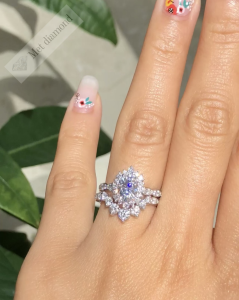 3 karat mozanit taşlı takım yüzük OV0876