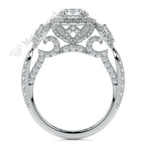 3 karat mozanit taşlı yüzük halo model hly70