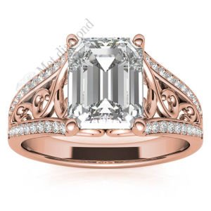 2,50  karat mozanit taşlı yüzük baget