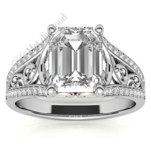 2,50  karat mozanit taşlı yüzük baget