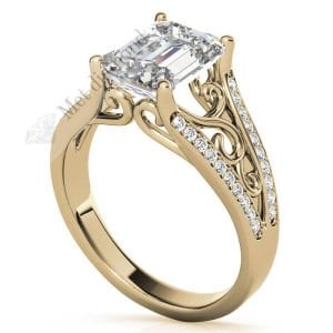 2,50  karat mozanit taşlı yüzük baget