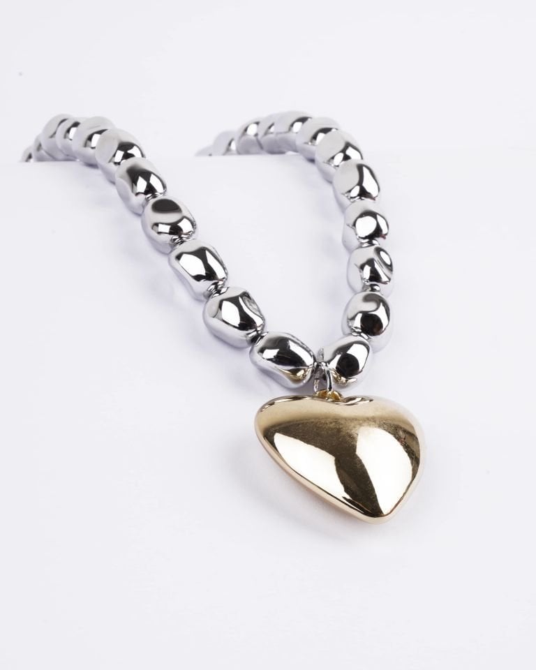 Silver Big Heart Kolye