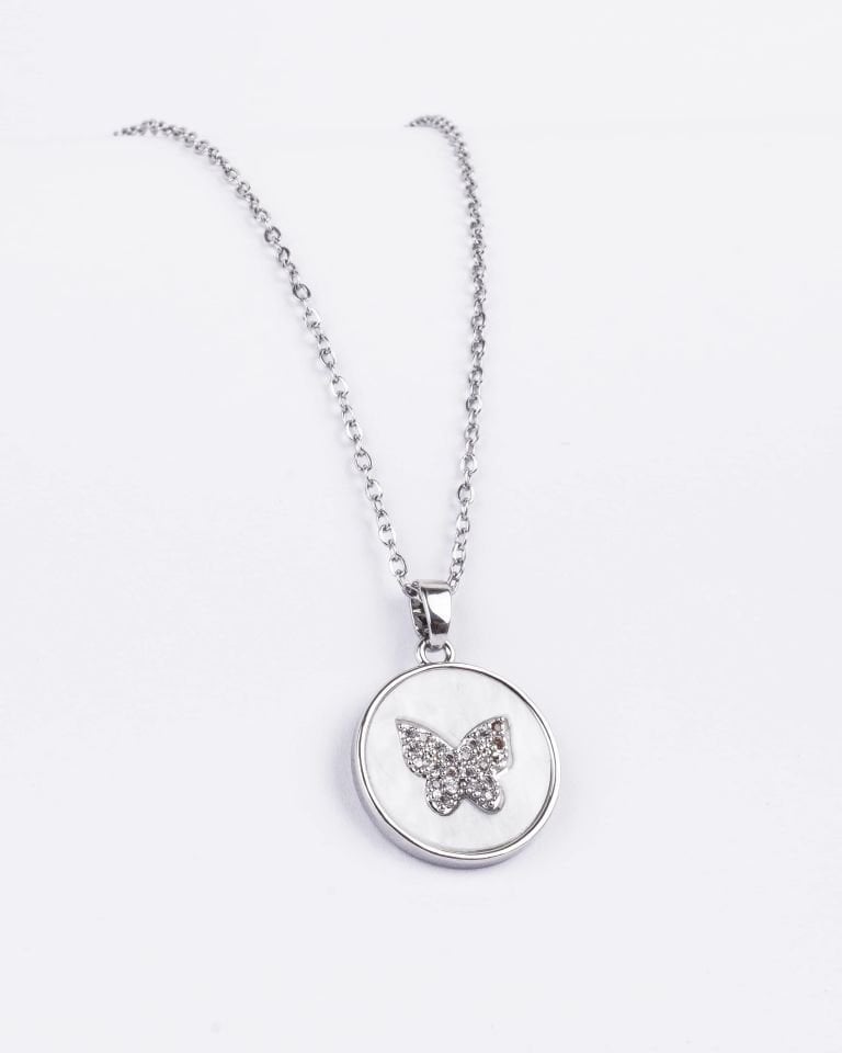 Silver Butterfly Kolye