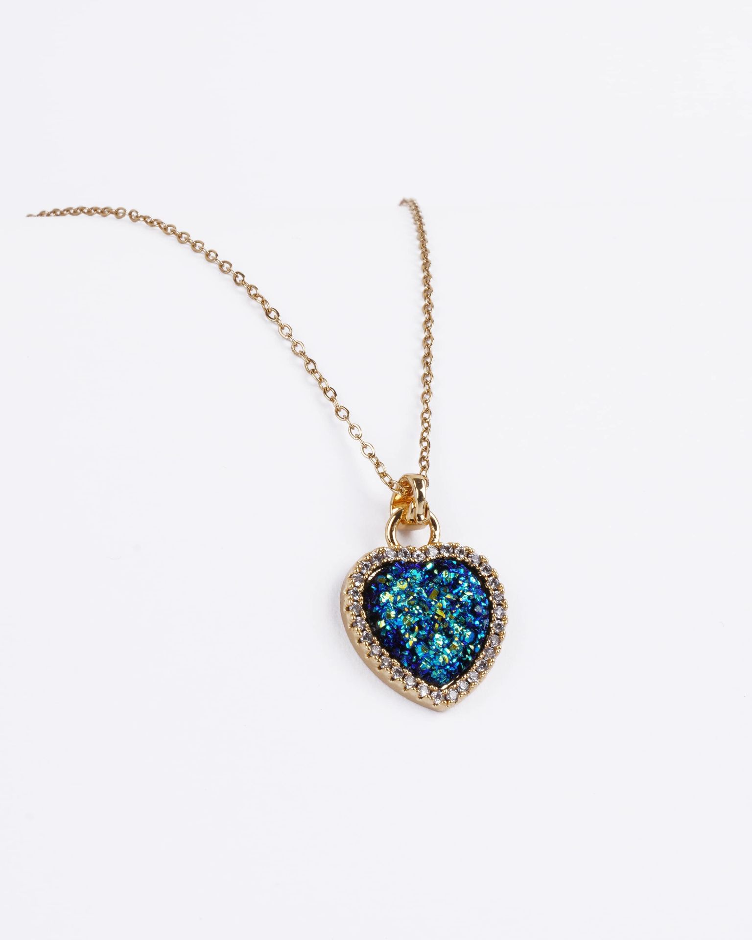 Medium Blue Heart Kolye