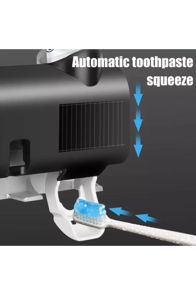 Otomatik Diş Macunu Sıkacağı Ve Sterilizatö 4 Adet Diş Fırçası Tutuculu