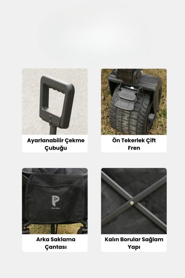 Katlanabilir, Taşınabilir, Vagon Masalı, Metal Kamp Ve Piknik Taşıma Pazar Arabası