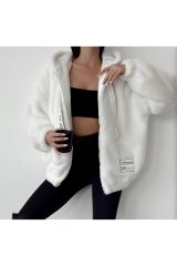 Baskılı Peluş Ceket