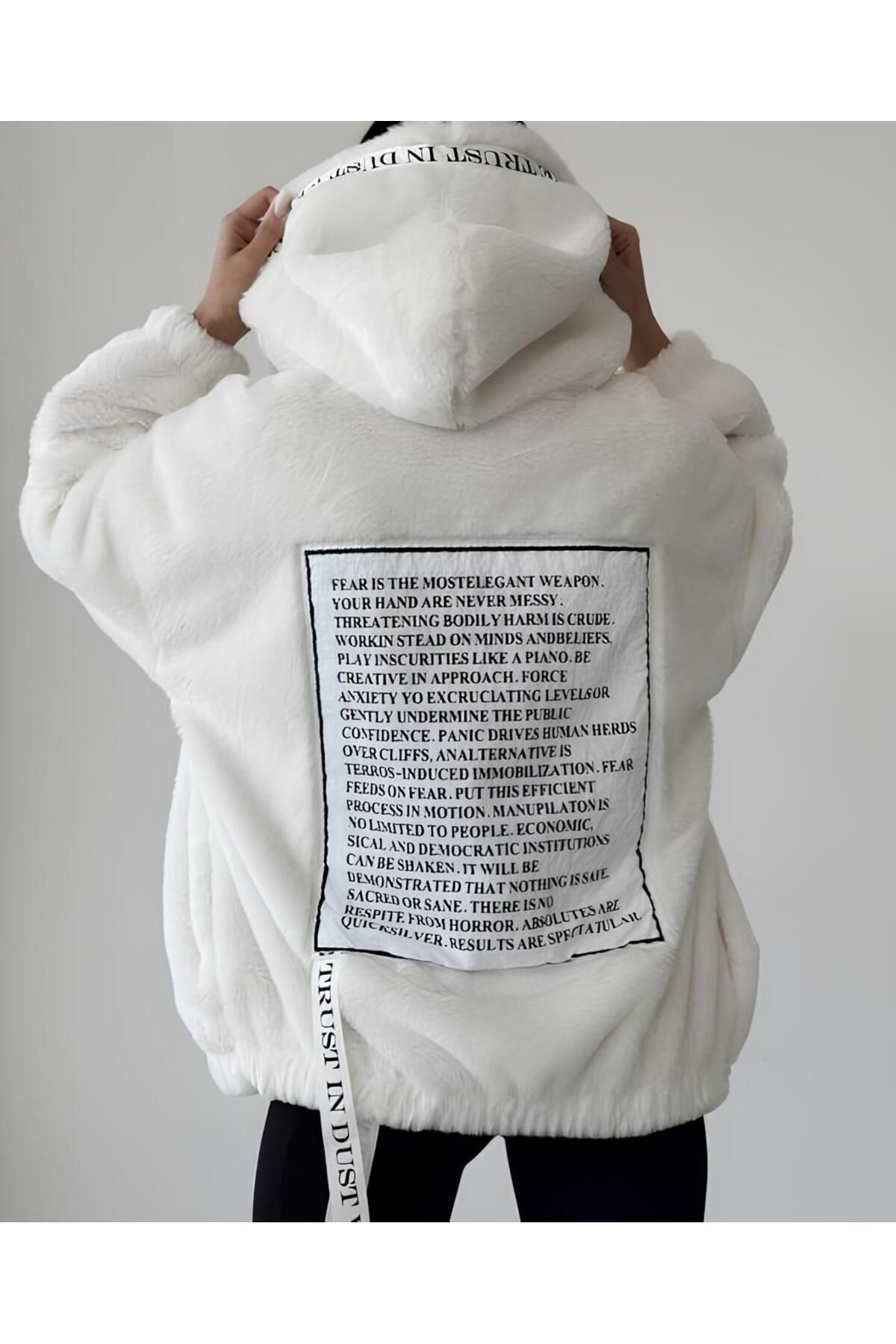 Baskılı Peluş Ceket