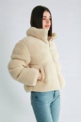 Bej Peluş Mont