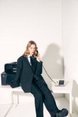 Kruvaze Yaka Oversize Blazer Ceket Siyah
