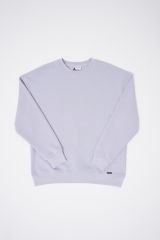 Erkek Basic Bisiklet Yaka Oversize Açık Lila Sweatshirt