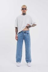Erkek Relaxed Baggy Mavi Jean Pantolon
