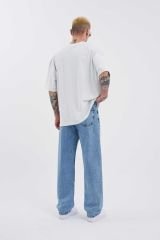 Erkek Relaxed Baggy Mavi Jean Pantolon